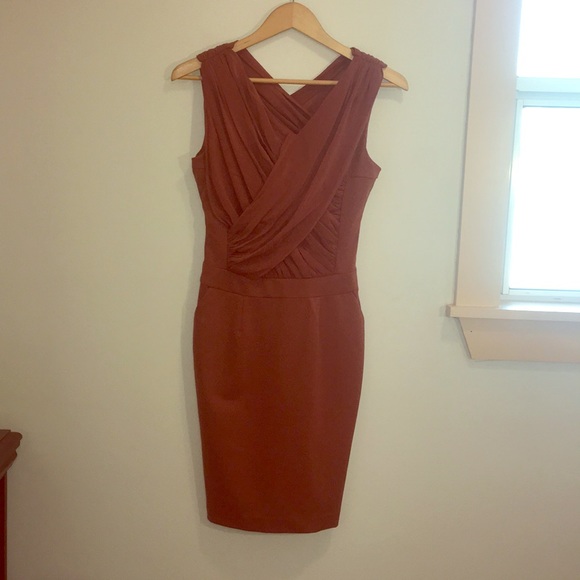 THML ModCloth rust-colored sheath midi dress XS - Picture 1 of 7